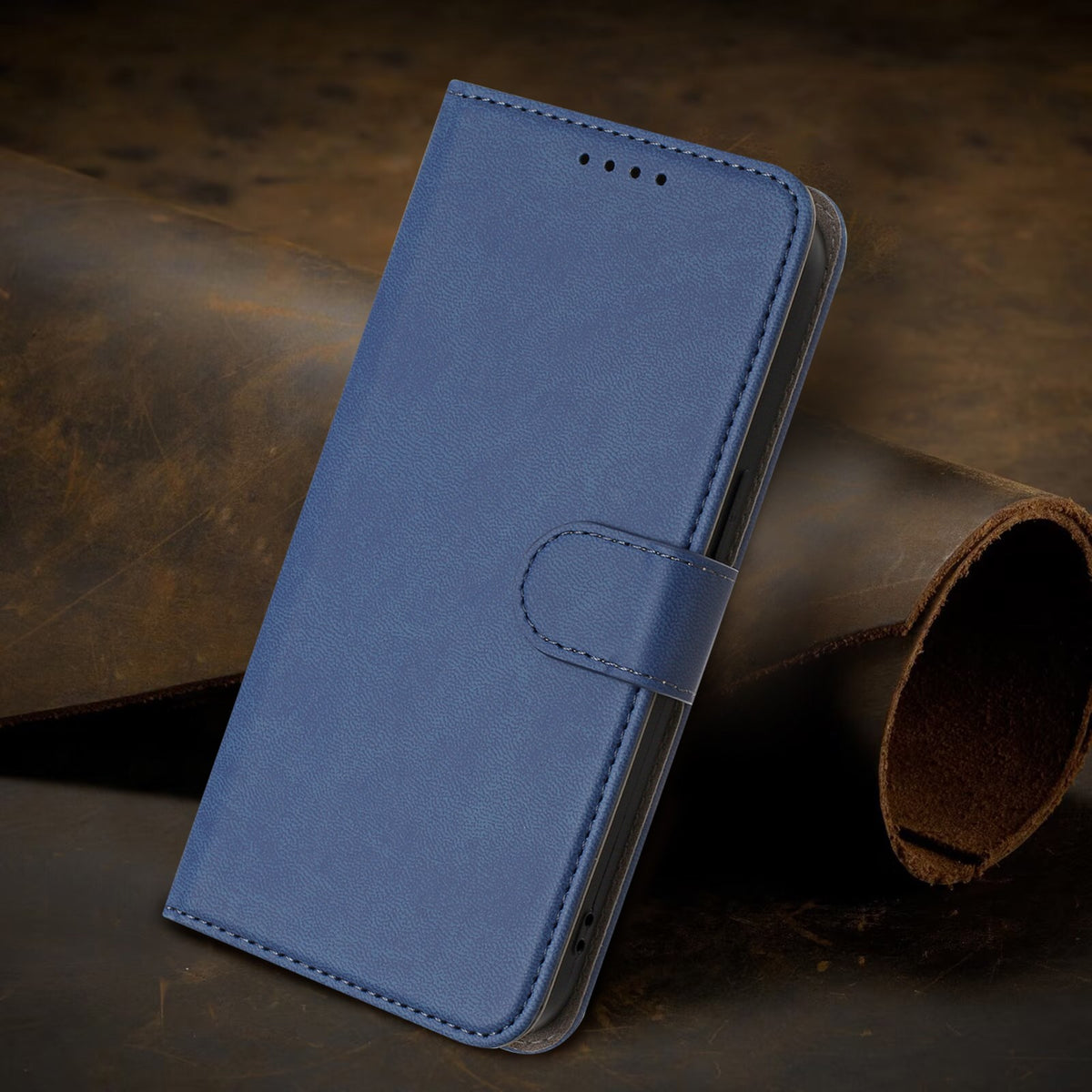 Xiaomi Redmi 17 (5G) / (4G) EIDERWOOD Fodral i Konstläder med Stativfunktion och Korthållare - Blå