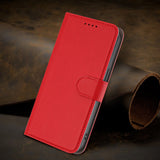 Xiaomi Redmi 17 (5G) / (4G) EIDERWOOD Fodral i Konstläder med Stativfunktion och Korthållare - Röd