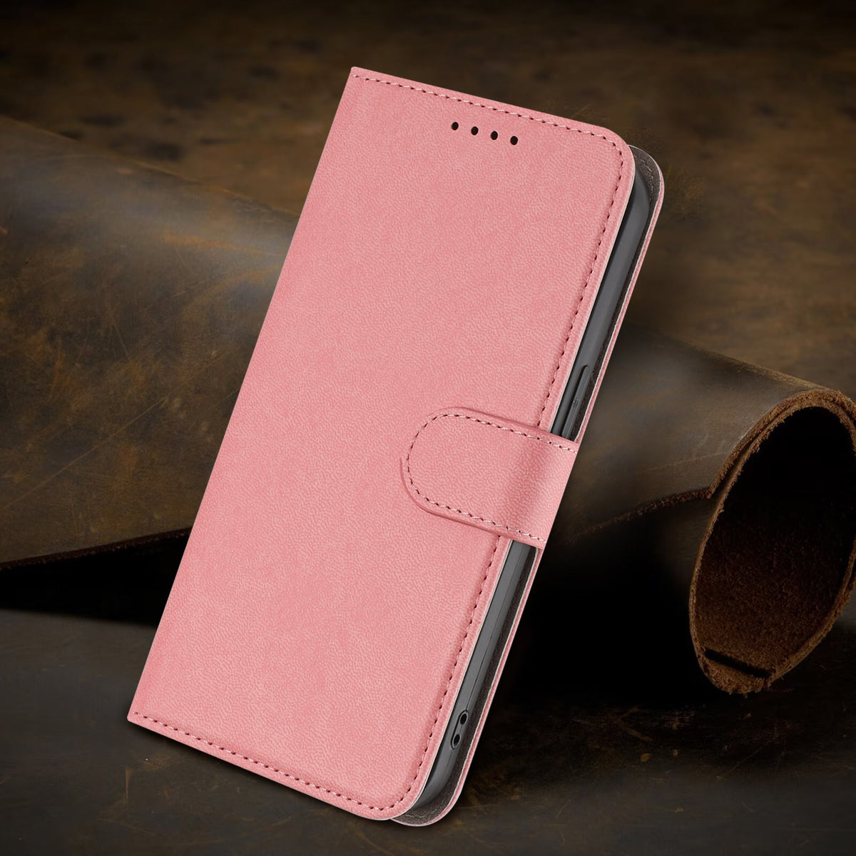 Xiaomi Redmi 17 (5G) / (4G) EIDERWOOD Fodral i Konstläder med Stativfunktion och Korthållare - Rosa