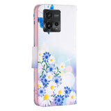 Motorola Moto G72 Läder Plånboksfodral - Fjärilar och Blommor