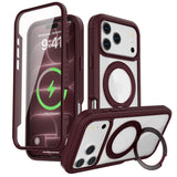 iPhone 18 Pro Max / 17 Pro Max EIDERWOOD Skal med Skärmskydd och Stativfunktion - MagSafe Kompatibel - Röd / Transparent