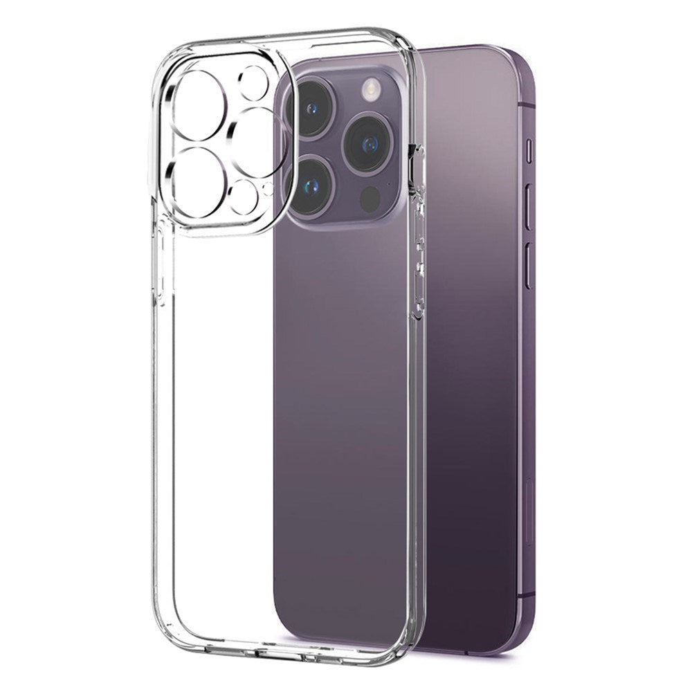 NORTHJO iPhone 14 Pro 2-i-1 Set Flexibelt Plast Skal med Härdat Skyddsglas - Genomskinlig