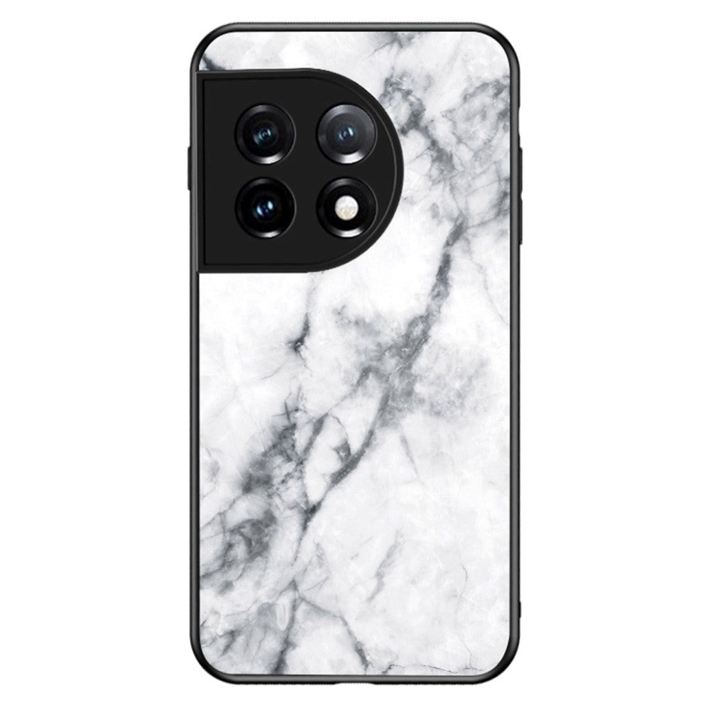 OnePlus 11 Skal med Glasbaksida - White Marble