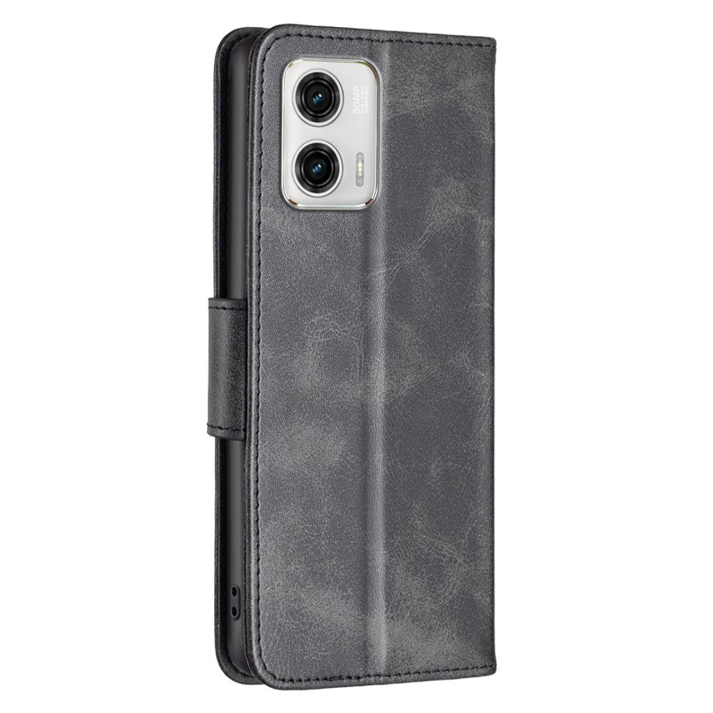 Motorola Moto G73 Plånboksfodral PU Läder m. Rem - Svart