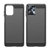 Motorola Moto G13 / G23 Brushed Carbon Fiber Plast Skal - Svart