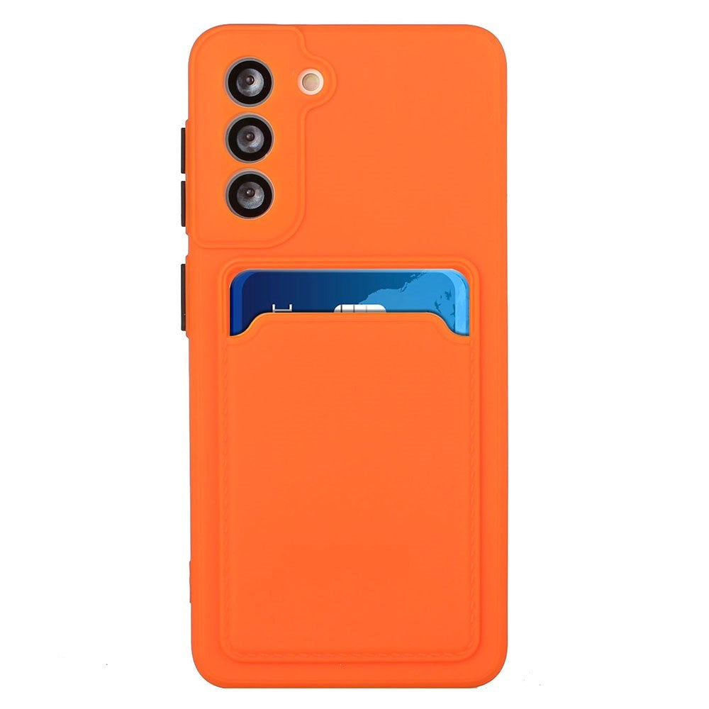 Samsung Galaxy S23+ (Plus) Flexibel Plast Skal med Korthållare - Orange