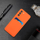 Samsung Galaxy S23+ (Plus) Flexibel Plast Skal med Korthållare - Orange