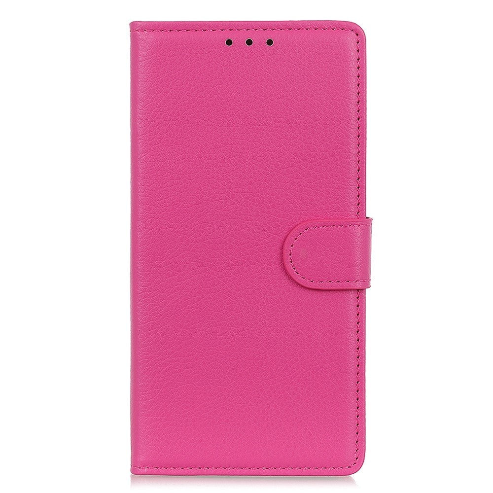 Samsung Galaxy A24 Plånboksfodral Imitationsläder Litchi-textur - Rosa