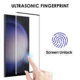 NORTHJO Samsung Galaxy S23 Ultra 2-i-1 Set Flexibelt Plast Skal med Härdat Skyddsglas - Genomskinlig