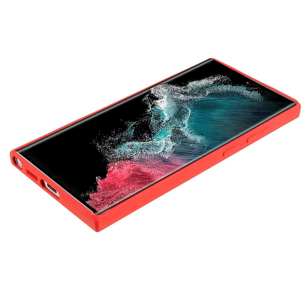 EIDERWOOD Samsung Galaxy S22 Ultra Fodrat Flexibelt Plast Skal - Röd