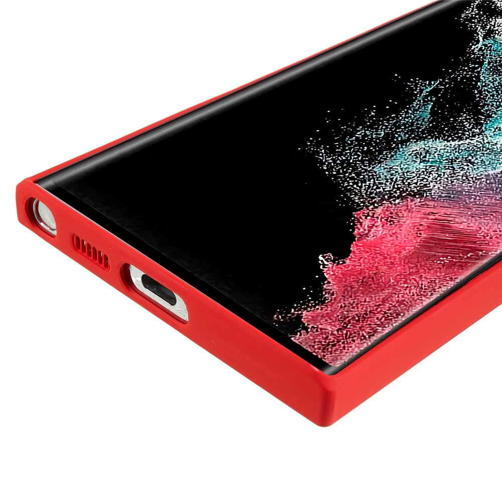 EIDERWOOD Samsung Galaxy S22 Ultra Fodrat Flexibelt Plast Skal - Röd