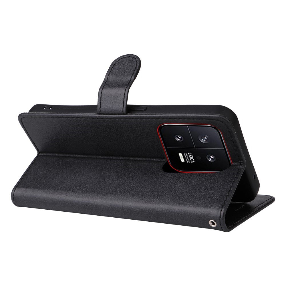EIDERWOOD Xiaomi 13 Konstläder Flip Fodral m. Rem - Svart