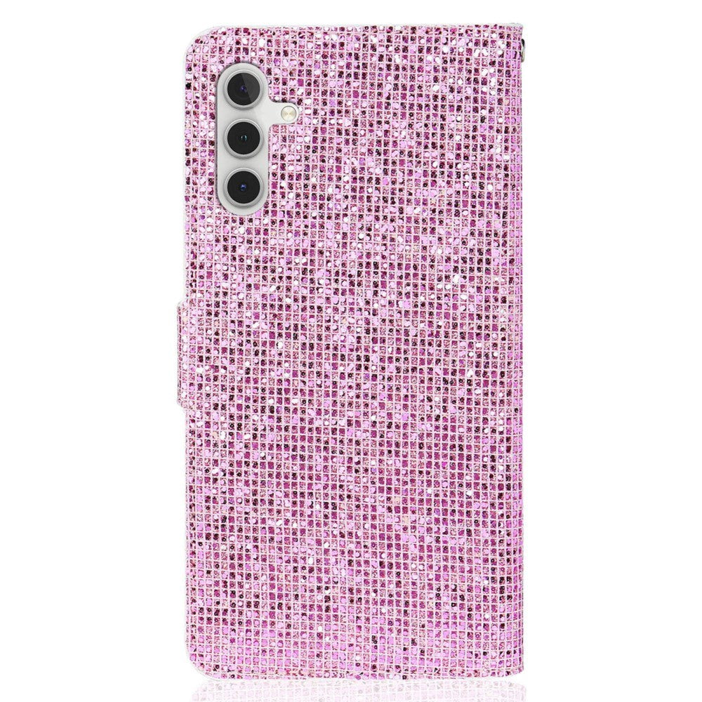 Samsung Galaxy A24 Plånboksfodral med Rem - Rosa Glitter