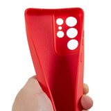 EIDERWOOD Samsung Galaxy S21 Ultra Fodrat Flexibelt Plast Skal - Röd