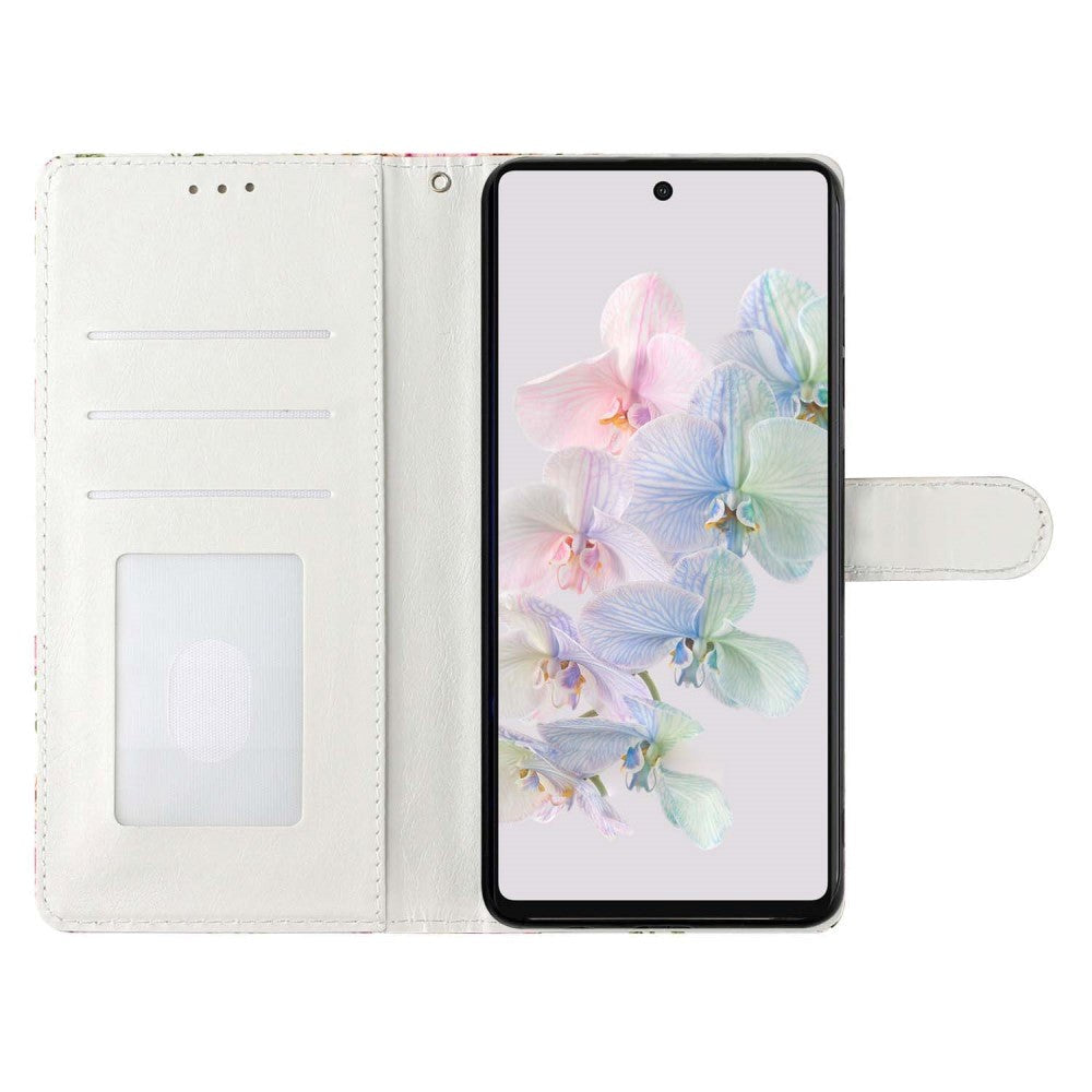 Google Pixel 7 Plånboksfodral Imitationsläder med Rem - Blommor