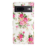 Google Pixel 7 Plånboksfodral Imitationsläder med Rem - Blommor