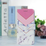 Google Pixel 7 Plånboksfodral Imitationsläder med Rem - Rosa / Vit Marmor