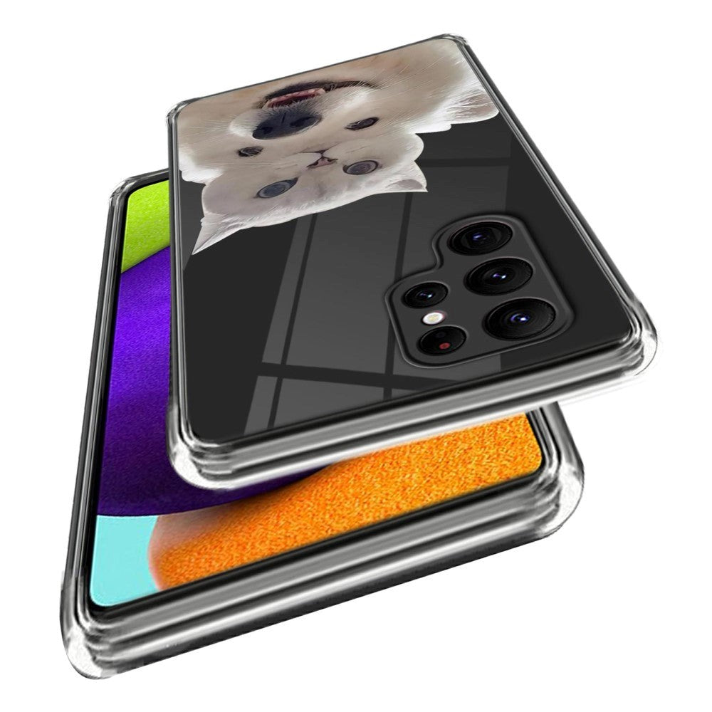 Samsung Galaxy S23 Ultra Skal Flexibel Plast - Transparent / Hund och Katt