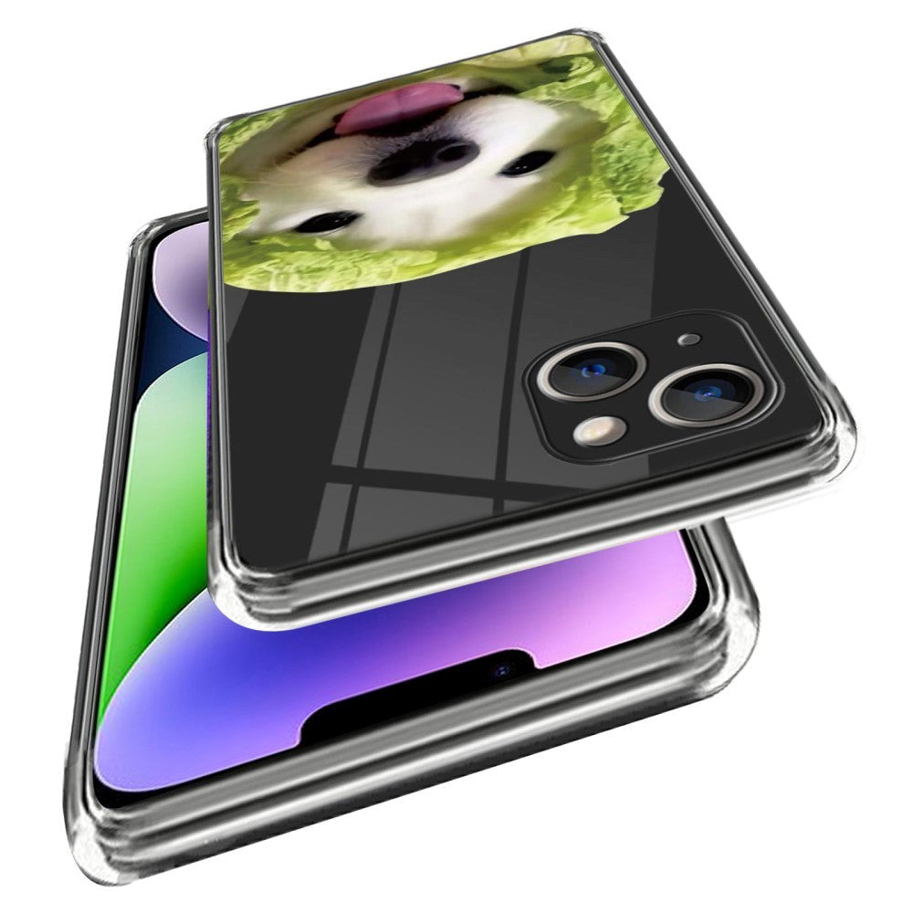 iPhone 14 Skal Flexibel Plast - Transparent / Hund i Sallad