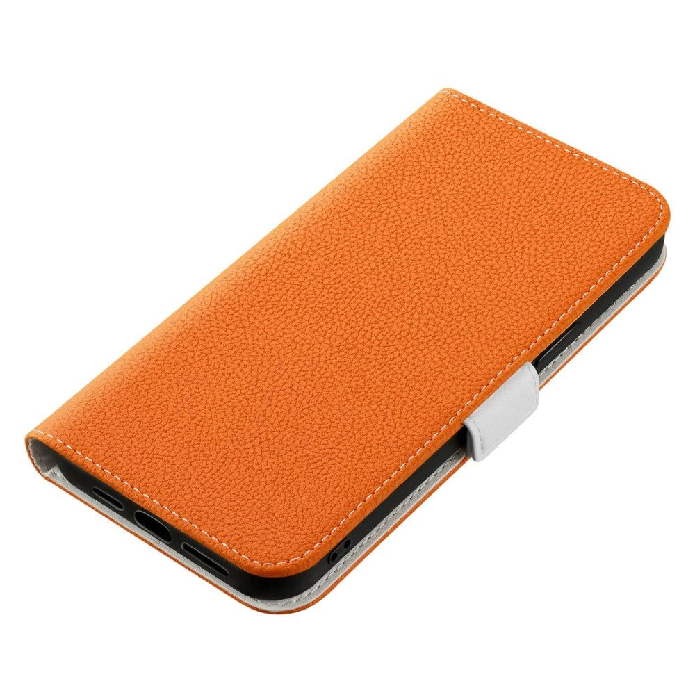 Samsung Galaxy A34 (5G) Plånboksfodral Imitationsläder Litchi-textur - Orange