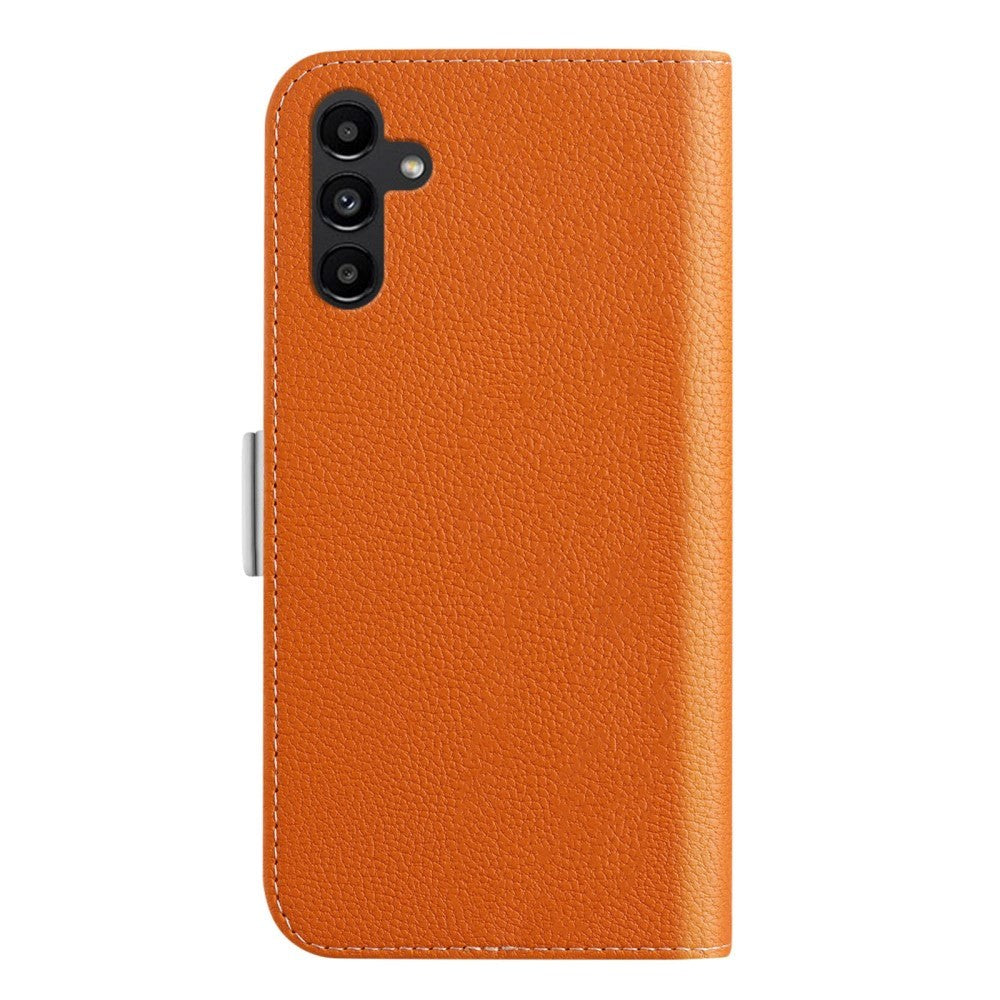 Samsung Galaxy A24 Plånboksfodral Imitationsläder Litchi-textur - Orange