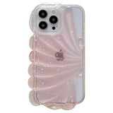 iPhone 14 Pro 3D Plastskal Flexibelt med Mussla / Transparent - Rosa