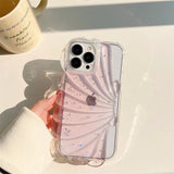 iPhone 14 Pro 3D Plastskal Flexibelt med Mussla / Transparent - Rosa