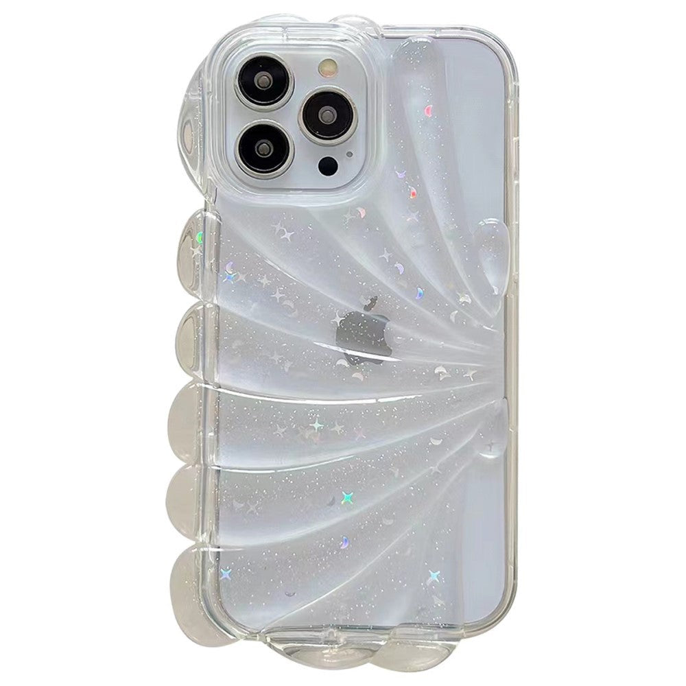 iPhone 14 Pro 3D Plastskal Flexibelt med Mussla / Transparent