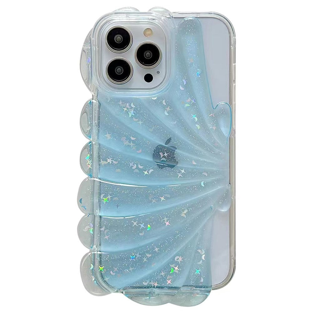 iPhone 13 Pro 3D Skal TPU-plast - Musselskal - Transparent / Blå