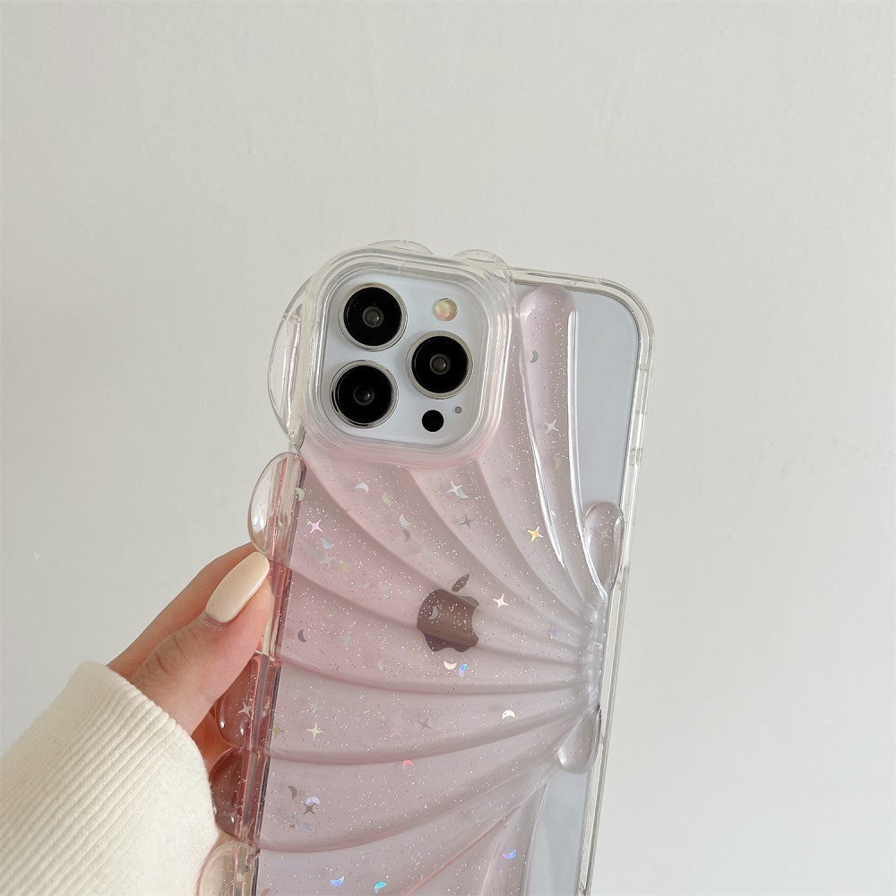 iPhone 13 Pro 3D Skal TPU-plast - Musselskal - Transparent / Blå