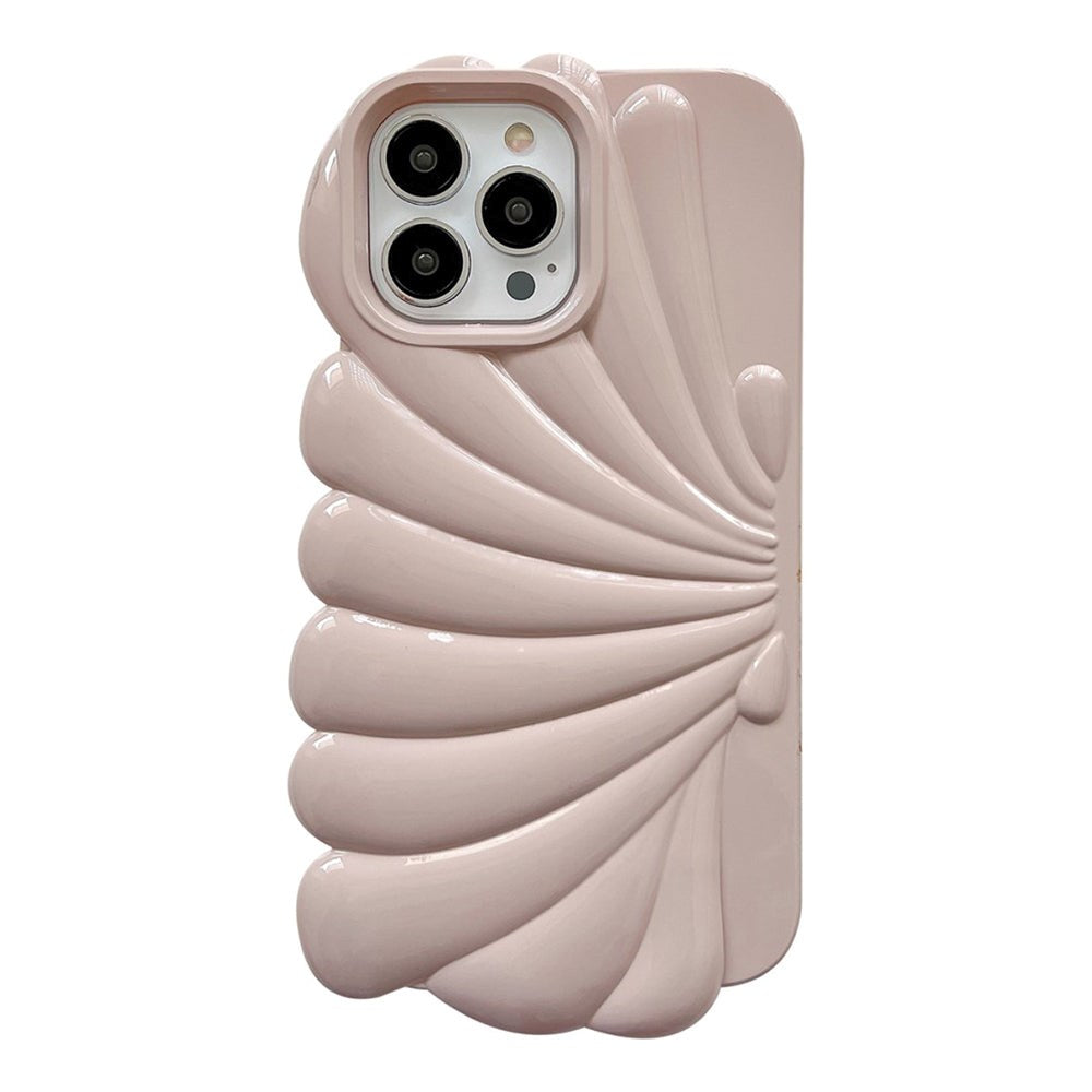 iPhone 14 Pro Flexibelt Skal - Seashell Design - Rosa