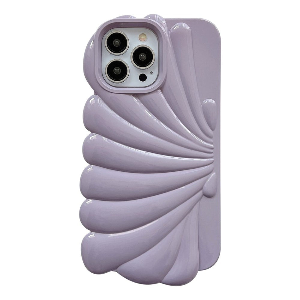 iPhone 14 Pro Flexibelt Skal - Seashell Design - Lila