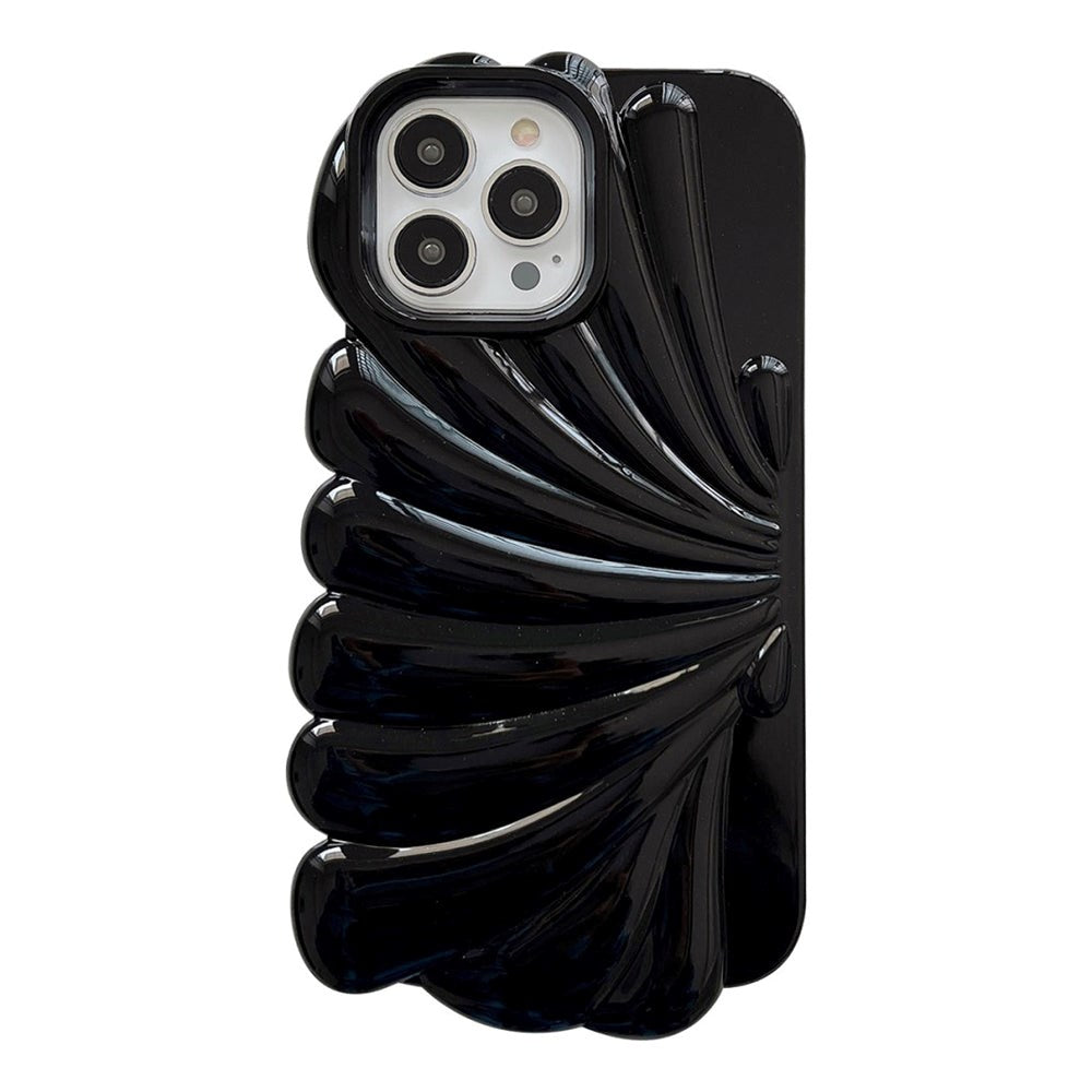 iPhone 14 Pro Flexibelt Skal - Seashell Design - Svart