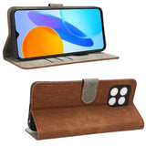 Honor 70 Lite Läder Flip Fodral med Plånbok och Rem - Brun