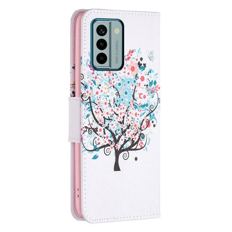 Nokia G22 Läder Plånboksfodral - Blommor Träd