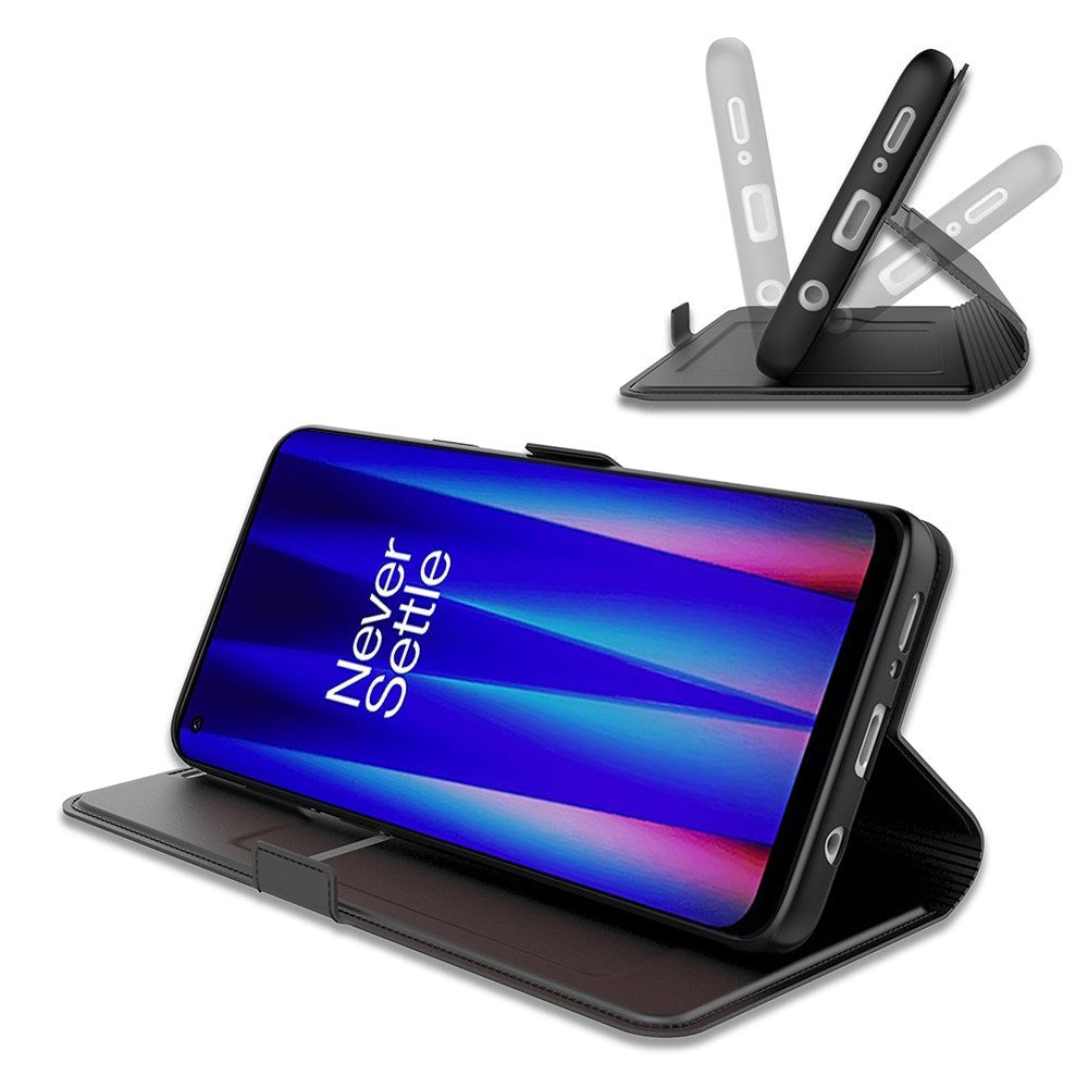 EIDERWOOD OnePlus Nord CE 3 Lite (5G) Konstläder Fodral med Korthållare & Ställfunktion - Svart