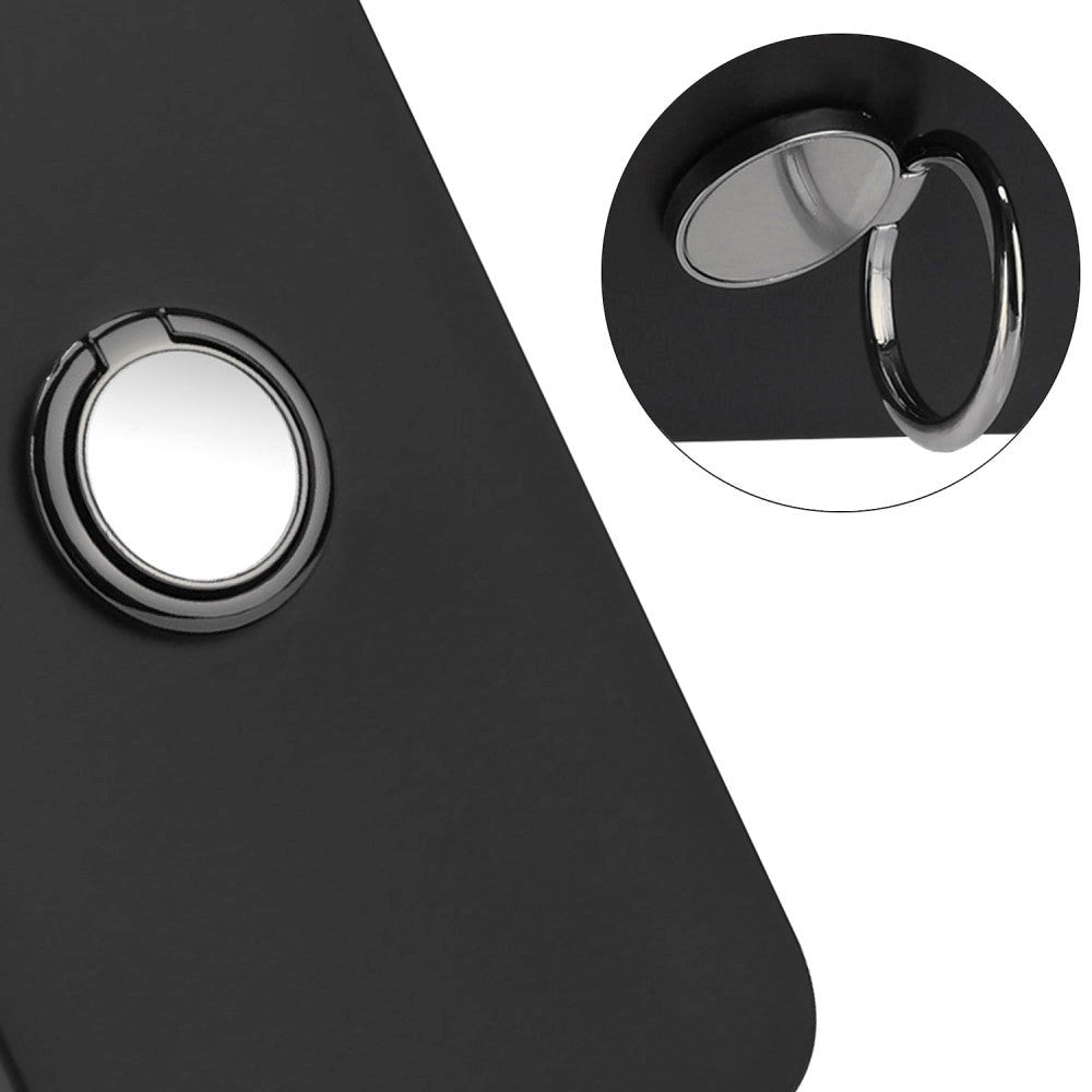 Google Pixel 8 Flexibelt Plast Skal med Magnetisk Ringstöd - Svart med Svart Ring