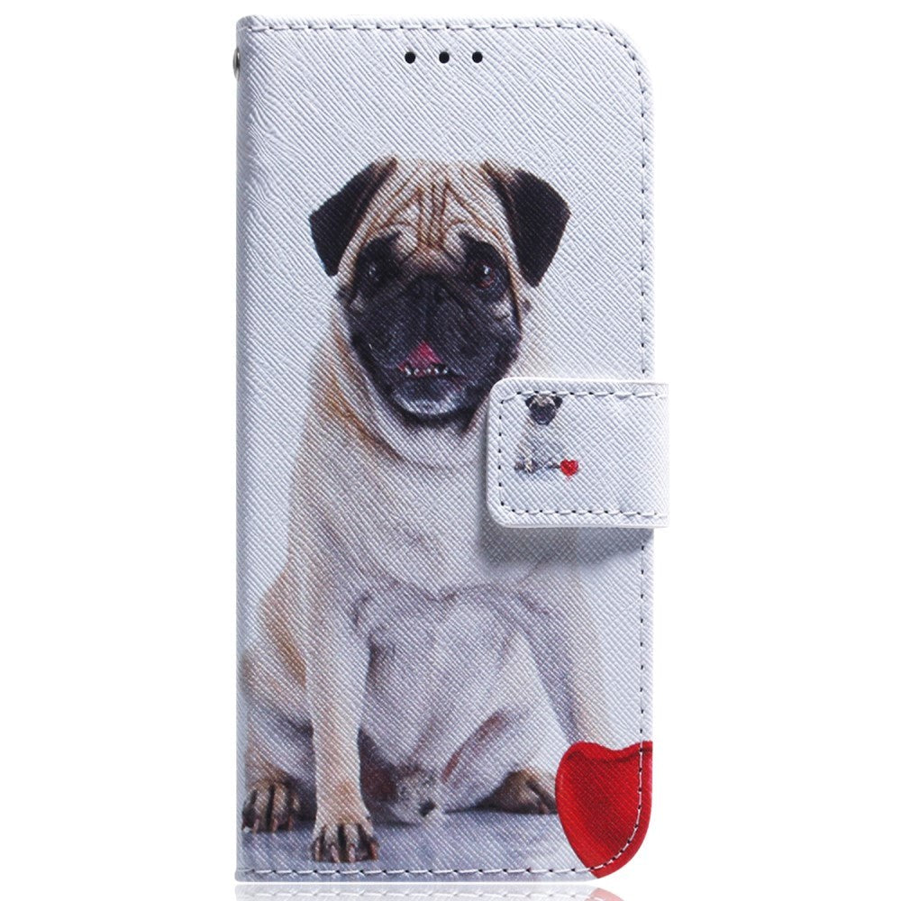 Google Pixel 8 PU-Läder Plånboksfodral m. Tryck - Pug