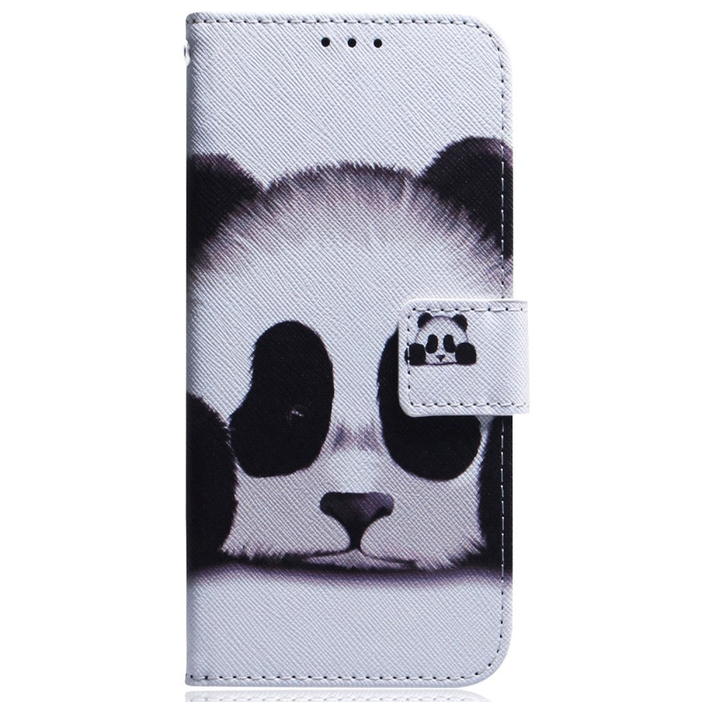 Google Pixel 8 PU-Läder Plånboksfodral m. Tryck - Panda