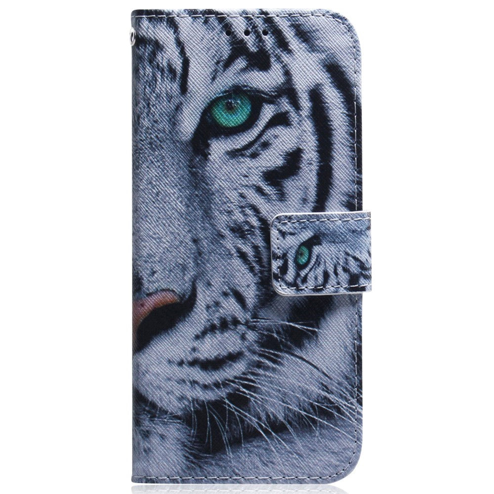 Google Pixel 8 PU-Läder Plånboksfodral m. Tryck - Tiger