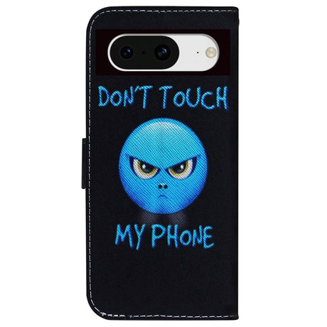 Google Pixel 8 PU-Läder Plånboksfodral m. Tryck - "Don't Touch My Phone"