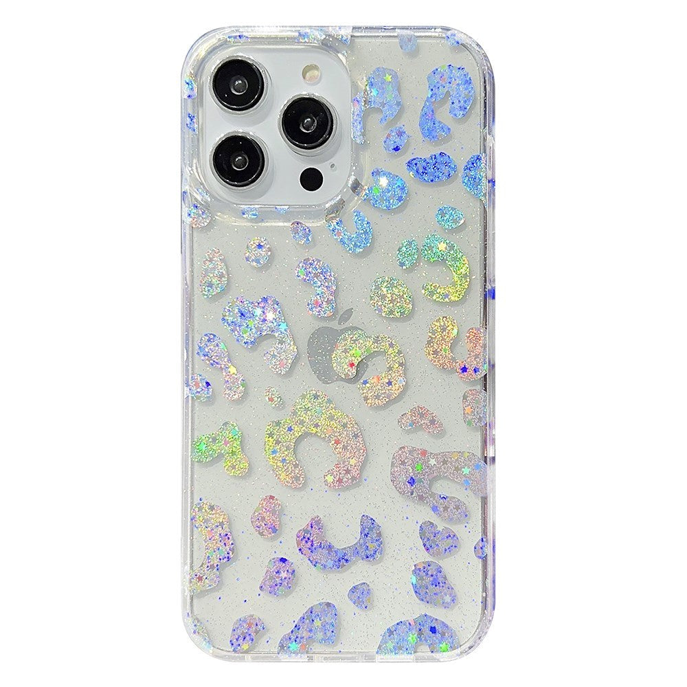 iPhone 14 Pro Hybrid Glitter Plast Skal - Fläckar