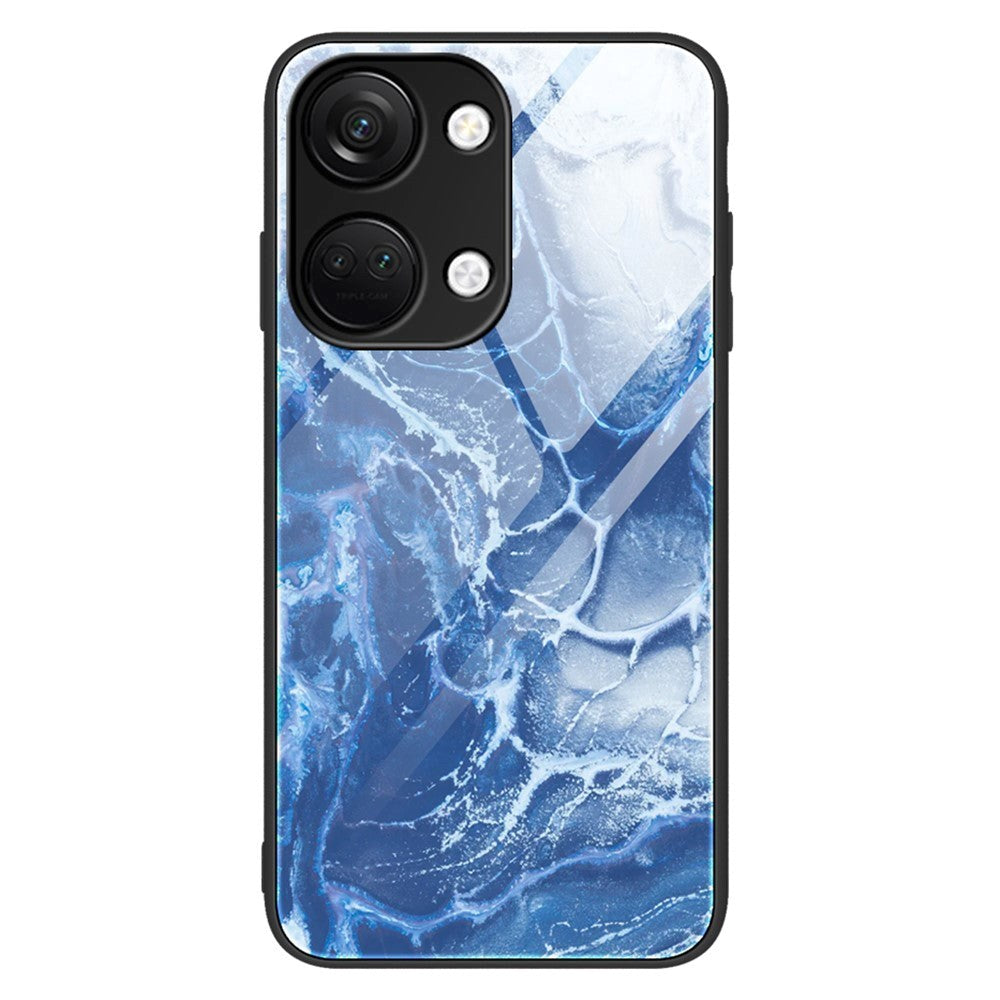 OnePlus Nord 3 (5G) Cover m. Glasbagside - Blå Marmor