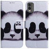 Nokia C32 PU-Läder Plånboksfodral m. Tryck - Panda