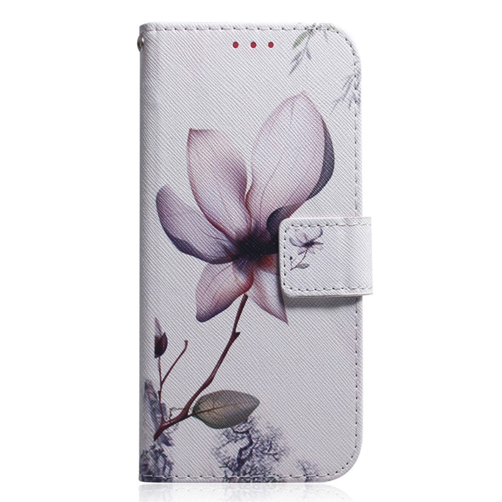 Nokia C22 PU-Läder Plånboksfodral m. Tryck - Blomma