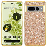 Google Pixel 7A Skal i Hårdplast - Glitter - Guld