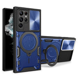 EIDERWOOD Samsung Galaxy S22 Ultra Hantverkar Skal m. Kickstand & Cam Slider - Blå
