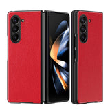 Samsung Galaxy Z Fold5 5G Litchi Konstläder Skal - Röd