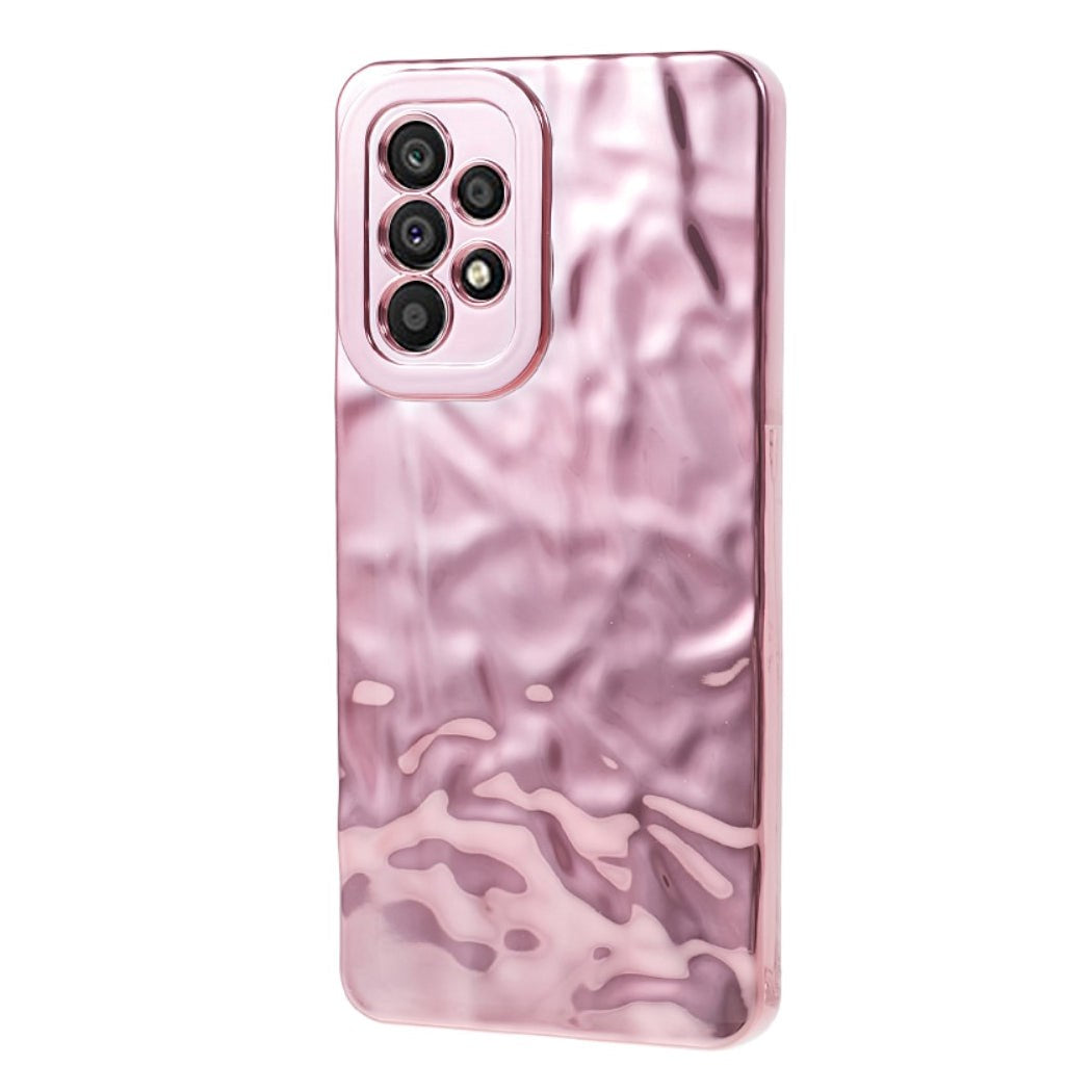 Samsung Galaxy A52s (5G) / A52 (4G / 5G) Glänsande Flexibelt Plast Skal - Vågigt Design - Rose Gold