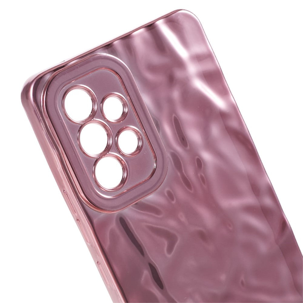 Samsung Galaxy A52s (5G) / A52 (4G / 5G) Glänsande Flexibelt Plast Skal - Vågigt Design - Rose Gold